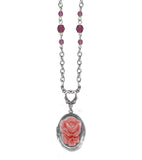 Classic Hardware - Necklace - Retrolite Single Rose on Locket: Yellow Facet