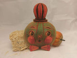 Halloween Green Jack O Lantern Pumpkin Wood Cutout: 7x5 / Head