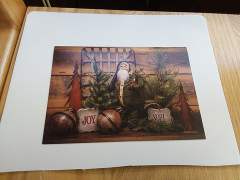 Old Fashion Santa On A Mantle blank note cards