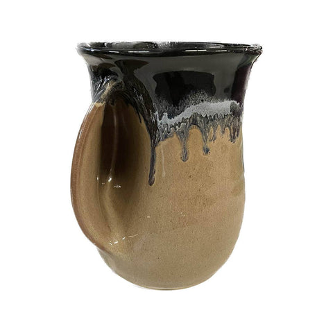 Clay in Motion - The Original Hand warmer Mug - Brown and Black Left Hand