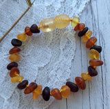 Amber Auksas - Raw Multi Baltic Amber Bracelet w/ Tag & Certificate GIA