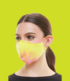 Yellow Fashion stretchable tie dye reusable fabric face mask