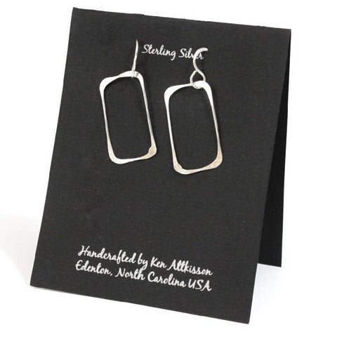 Ken’s handcrafted jewelry - Sterling Silver Earrings Small Rectangle