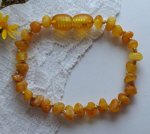 Amber Auksas - Raw Butter Baltic Amber Bracelet w/ Tag & Certificate ♥️GIA: Five inches