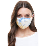 USA made Fashion soft blue pastel tie dye reusable mask