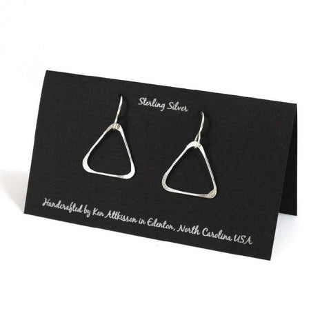 Ken’s handcrafted jewelry - Sterling Silver Earrings Medium Triangle