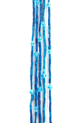 Swahili African Modern - Cerulean Blue 26" Zulugrass Single Strands from The Leakey Collection