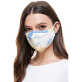USA made Fashion soft blue pastel tie dye reusable mask