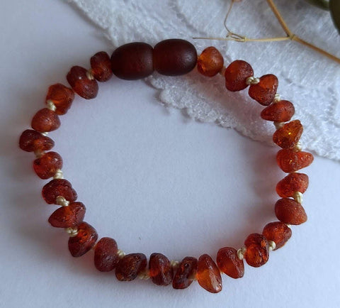 Amber Auksas - Raw Cognac Baltic Amber Bracelet w/ Tag Certificate ♥️ GIA