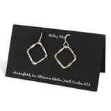 Ken’s handcrafted jewelry - Sterling Silver Earrings Squares Hammered