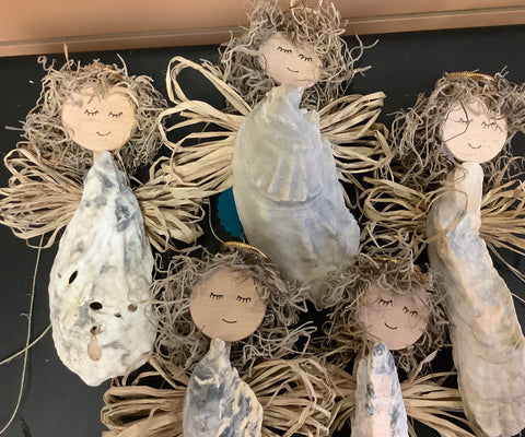 Shell Angels with Rafia Wings by Lisa