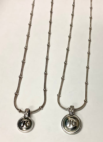Initial R sterling silver necklace