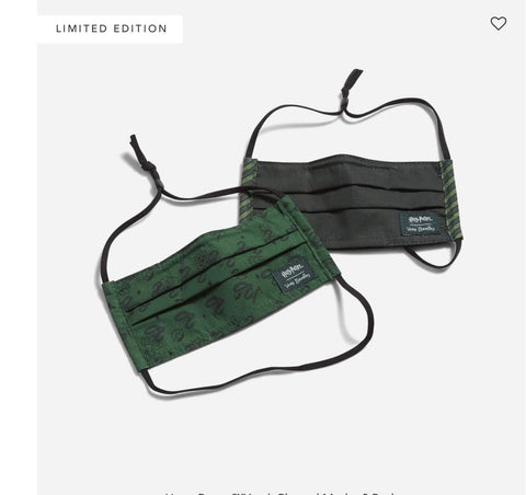 Harry Potter Youth Pleated Mask Slytherin 2 Pack