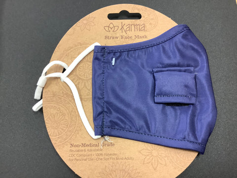 Navy blue straw mask