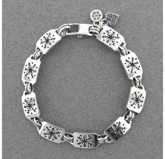 Gustonian MKD snowflake bracelet sterling silver