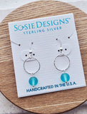 Sosie Designs - Cultured Sea Glass Diamond Cut Earrings - Turquoise