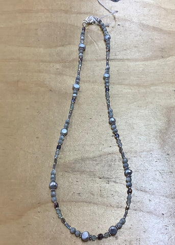 Gray Beaded necklace by Caitlyn