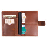 Leather Passport Holder - with Snap Closure: Blue
