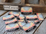 Mad River - Your Custom State Sticker, Retro Sunburst / Decal