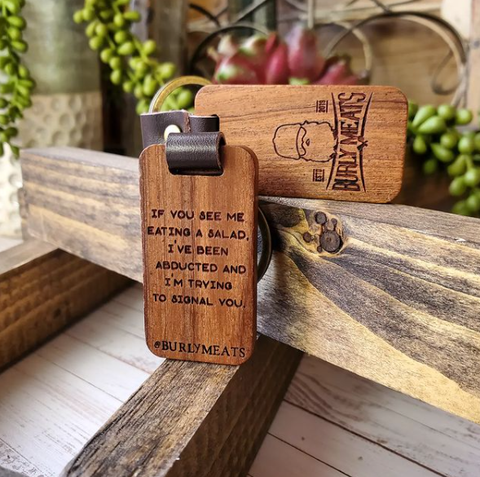 Custom Wood and Leather Keychain  Williamsport Pa.