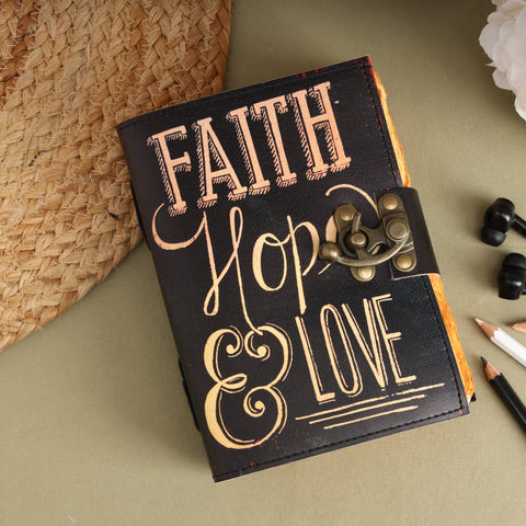 Leather Journal Blank Vintage grimoire with Uv Print
