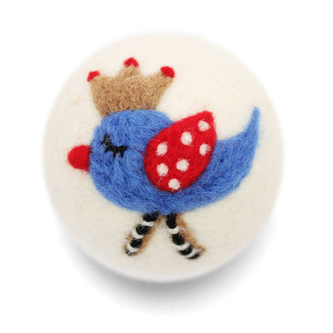 Ethical Global - Birds: Eco Wool Dryer Balls Fair Trade: Blue Bird Queen