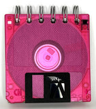 StuckOnU Art - Upcycled Floppy Disk Journals - Cool Fluorescent Colors: Green (not pictured