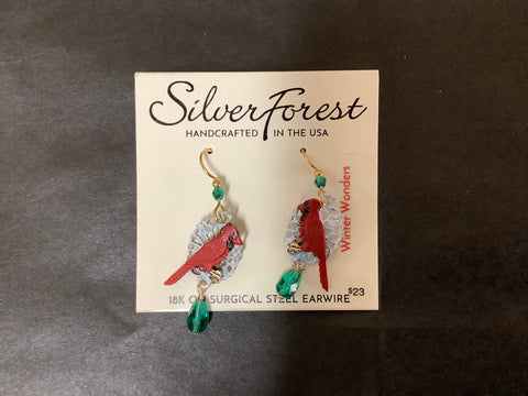 NE-2138A Silvermadr Forest Holiday Earrings