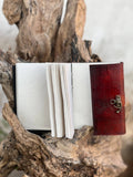 Tree Embossed Leather Journal diary with 200 Handmade pages  Red