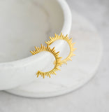 Sosie Designs - Gold Sunburst Hoop Stud Earrings