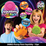 Novelty Brands - Fun Doh Fuzzy Face Squishy Sensory Toy