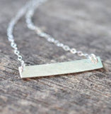 Sosie Designs - Silver Hammered Bar Necklace