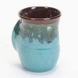 Clay in Motion - The Original Handwarmer Mug: Black and Brown / Left Hand