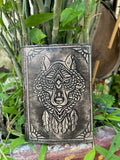 Wolf Embossed Leather Journal diary with 200 Handmade pages