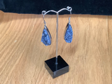 Silver Denim Quartz Drop Earrings