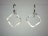 Ken’s handcrafted jewelry - Sterling Silver Earrings Squares Hammered
