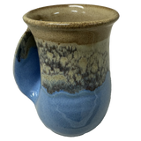Clay in Motion - The Original Handwarmer Mug: Sandy Beach / Left Hand