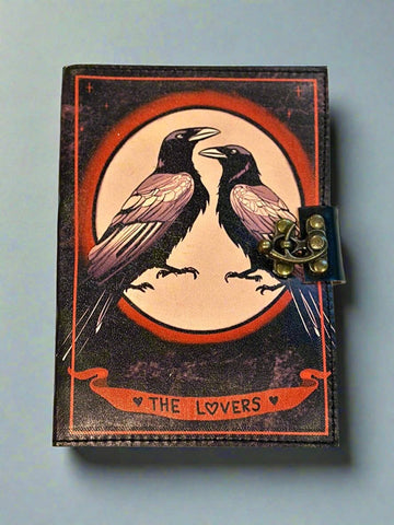 SunlitSage - The Lovers | Raven journal | Crow journal | Leather Journal 