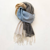 Winding River -Gray / White Tri-tone Reversible Wrap