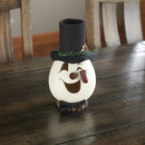 Meadowbrooke Gourds - Clyde Snowman Small Lit Hand-Crafted Gourd Luminary