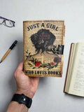 Leather Journal Vintage Notebook with Just A Girl Print