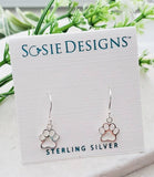 Sosie Designs - Silver Dog Paw Earrings