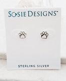 Sosie Designs - #1922 Sterling Silver Dog Paw Studs (8x7 mm)