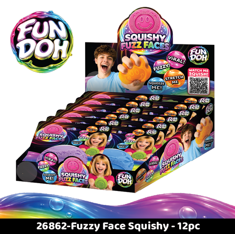 Novelty Brands - Fun Doh Fuzzy Face Squishy Sensory Toy