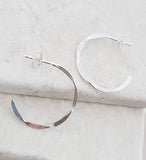 Sosie Designs - Silver Hammered Hoops Earrings