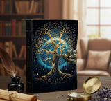 Leather Journal Blank Vintage Notebook with Tree Life Print