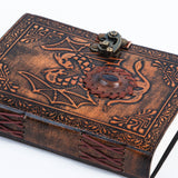 Dragon Leather diary with Stone Embossed Travel Journal