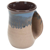 Clay in Motion - The Original Handwarmer Mug: Black and Brown / Left Hand