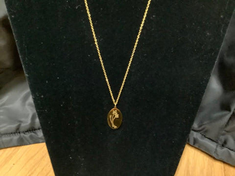 July Water Lily Gold Necklace