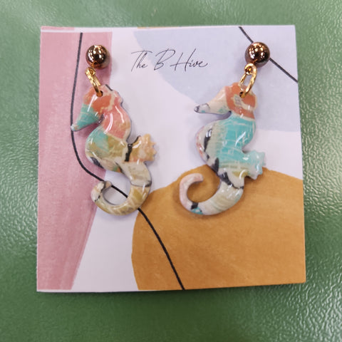 Clay Seahorse Earrings by Barbie
